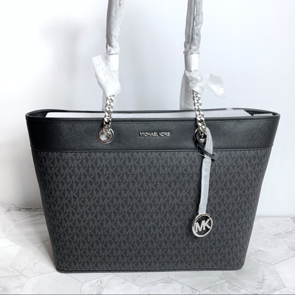 Michael Kors Handbags - Michael Kors Shania Large Chain Canvas Tote